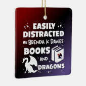 ブレンダ・K・デイビスの本とドラゴンに気を取られる セラミックオーナメント (右)