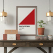 ブレントフォード赤と白ビー – ホワ縁どイト ポスター