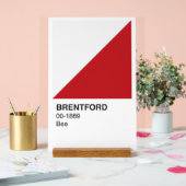 ブレントフォード赤と白ビー – 白い背景 アクリルサイン (ウェディング)