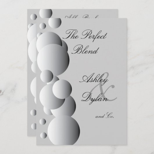 ブレンドされたファミリ結婚のスチールバブル 招待状 (正面/裏面)