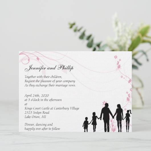 ブレンドされたファミリ結婚式招待状 招待状 (スタンド正面)