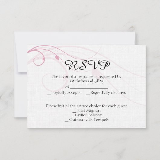 ブレンドされたフ結婚ァミリの応答カード 出欠カード (正面)