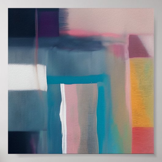 ブレンドされた抽象芸術の正方形 ポスター (正面)