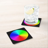 ブレンドカラフルカラーホイール スクエアペーパーコースター (インサイチュ)