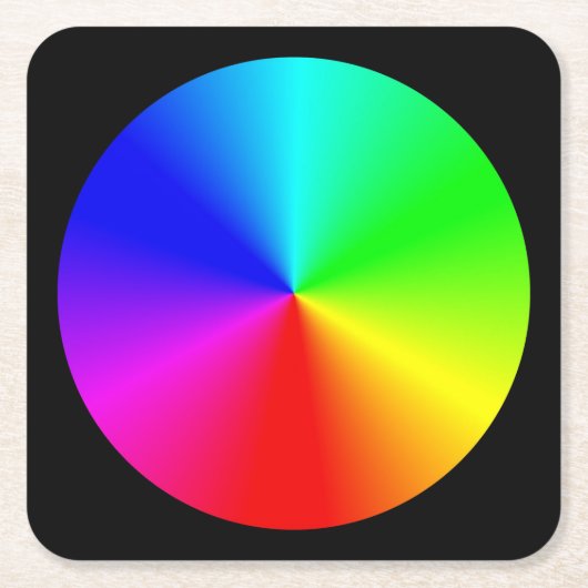 ブレンドカラフルカラーホイール スクエアペーパーコースター (正面)