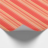 ブレンドストライプ、コーラルオレンジの色合い ラッピングペーパー (角)