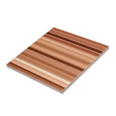 ブレンドストライプ、ブラウン、タン、クリーム タイル (側面)