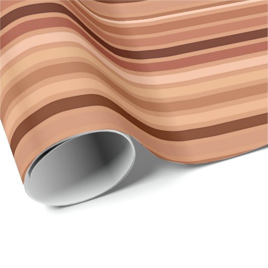 ブレンドストライプ、ブラウン、タン、クリーム ラッピングペーパー (ロールコーナー)