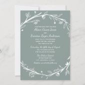 ブレンドファミリーグリーンリース結婚式招待状 招待状 (正面)