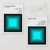ブレンド正方形 – 黒からシアン 名刺 (正面/裏面)