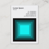 ブレンド正方形 – 黒からシアン 名刺 (裏面)