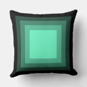 ブレンド正方形 – 黒からターコイズ クッション (裏面)
