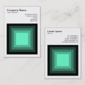 ブレンド正方形 – 黒からターコイズ 名刺 (正面/裏面)