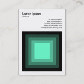 ブレンド正方形 – 黒からターコイズ 名刺 (裏面)