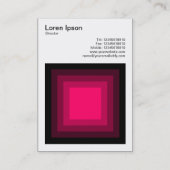 ブレンド正方形 – 黒からネオンレッド 名刺 (裏面)
