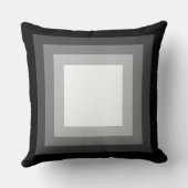 ブレンド正方形 – 黒から白 クッション (裏面)