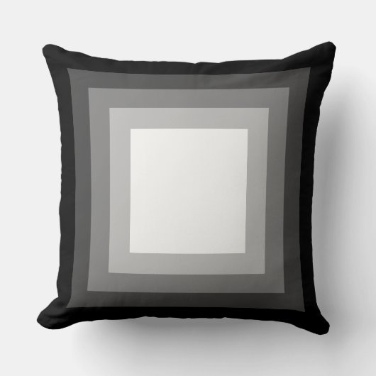 ブレンド正方形 – 黒から白 クッション (正面)