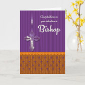 ブレンド色のビショップ調整おめでとう カード (黄色い花)