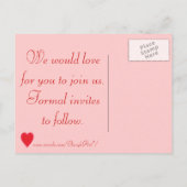 ブレンド赤いハート、結婚式はがきを保存 案内ポストカード (裏面)