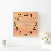 ブレンド黄色オレンジサンセットワイプスウォールクロック スクエア壁時計 (ホーム)