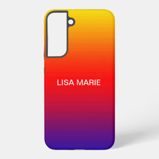 ブレンド ストライプ イエロー オレンジ レッド ブルー 名前を追加 SAMSUNG GALAXY S22+ケース