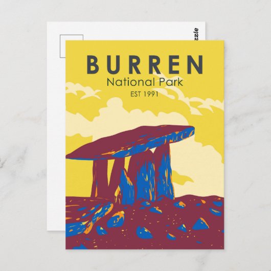 ブレンナショナルパークアイルランドトラベルアートヴィンテージ ポストカード (正面/裏面)