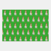 ブレンハイムカバリエキングチャールズクリスマスホリデー ラッピングペーパーシート (正面)