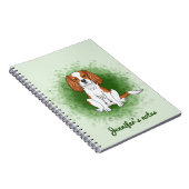 ブレンハイムカバリエキングチャールズスパニエル犬オングリーン ノートブック (右側)