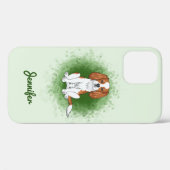 ブレンハイムカバリエキングチャールズスパニエル犬オングリーン Case-Mate iPhoneケース (裏面 (横))