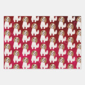ブレンハイムカバリエキングチャールズスパニエル犬ズハート ラッピングペーパーシート (正面2)