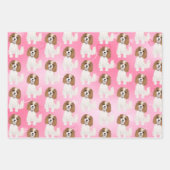 ブレンハイムカバリエキングチャールズスパニエル犬ズハート ラッピングペーパーシート (正面)