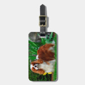 ブレンハイムカバリエキングチャールズスパニエル犬パピードッグ ラゲッジタグ (正面縦)