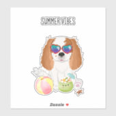 ブレンハイムカバリエキングチャールズスパニエル犬ビーチ シール (シート)