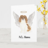 ブレンハイムカバリエキングチャールズスパニエル犬悔やみや弔慰 カード (黄色い花)