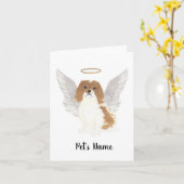 ブレンハイムカバリエキングチャールズスパニエル犬悔やみや弔慰 カード (黄色い花)