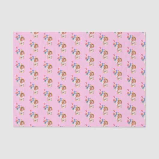 ブレンハイムカバリエキングチャールズスパニエル犬誕生日 薄葉紙 (正面)