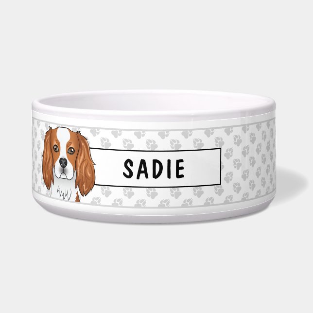 ブレンハイムカバリエキングチャールズスパニエル犬&ポーズボウル ボウル (正面)