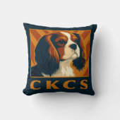 ブレンハイムカバリエキングチャールズスパニエル犬CKCSレトロ クッション (正面)