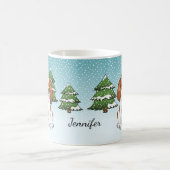 ブレンハイムカバリエールキングチャールズスパニエル犬インウィンター コーヒーマグカップ (中央)