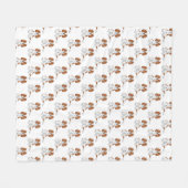 ブレンハイムカバリエールキングチャールズスパニエル犬パターン フリースブランケット (正面(横))