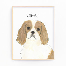 ブレンハイムカバリエールキングチャールズスパニエル犬 フォトプリント           