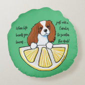 ブレンハイムカバリエールライフレモンのアクセント枕 ラウンドクッション (裏面)