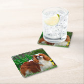 ブレンハイムカヴァリエキングチャールズスパニエル犬ワンピードッグ スクエアペーパーコースター (インサイチュ)