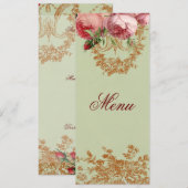 ブレンハイムバラエレガント- Sage Green Menu メニュー (正面/裏面)