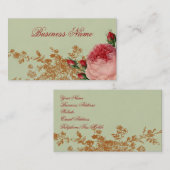 ブレンハイムバラ-エレガントセージグリーン 名刺 (正面/裏面)