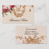 ブレンハイムバラ、ピンクの花びら 名刺 (正面/裏面)