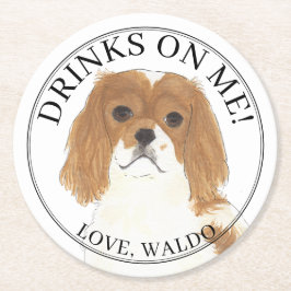 ブレンハイムパーソナライズされたカバリヤキングチャールズ・スパニー ラウンドペーパーコースター