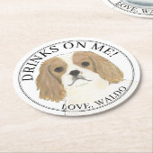 ブレンハイムパーソナライズされたカバリヤキングチャールズ・スパニー ラウンドペーパーコースター (アングル)