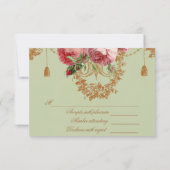 ブレンハイムローズ - エレガントなセージグリーン 返信 招待状 (裏面)