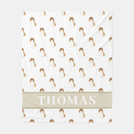 ブレンハイム キャバリア キング チャールズ スパニエル ピンク & ホワイト フリースブランケット